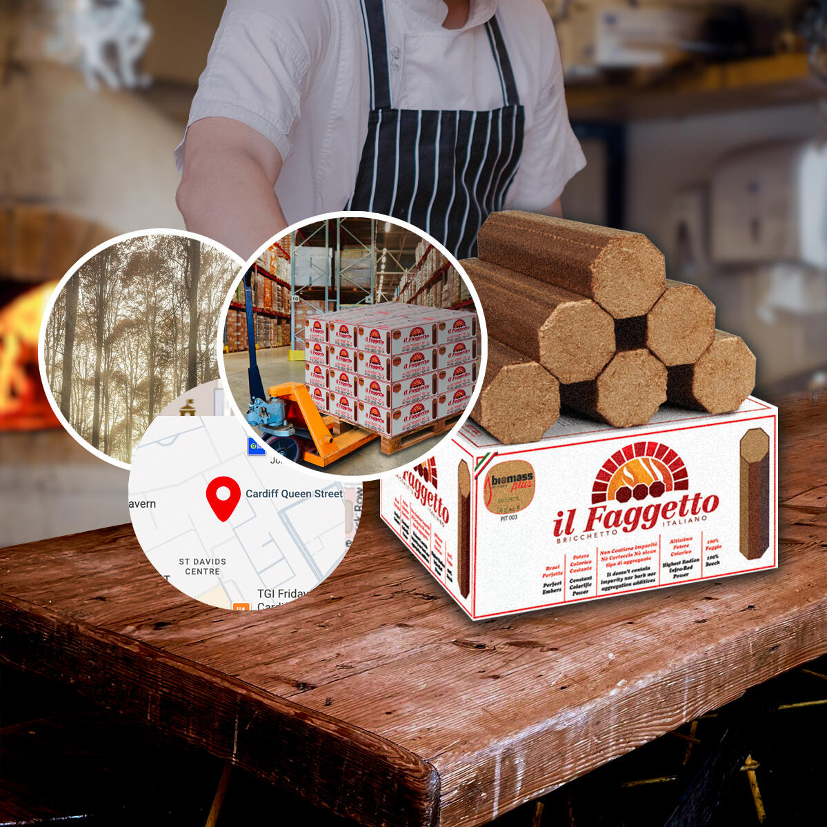 Wood+Fuel+For+a+Restaurant+Pizza+Oven+in+Cardiff+CF10