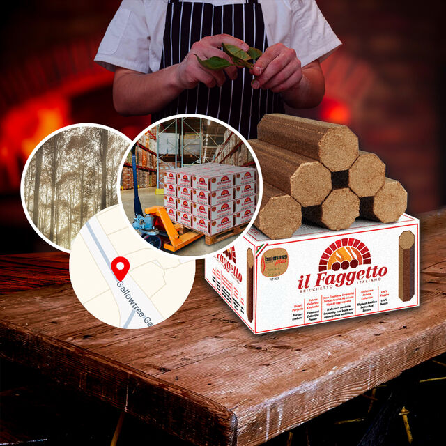 Beech Wood Pizza Briquettes Delivered to a Restaurant in Leicester LE1